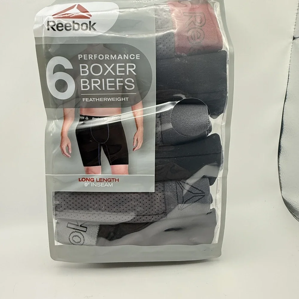 Reebok Men's Boxer Briefs 6-Pack Featherweight Size small‎ Length 9